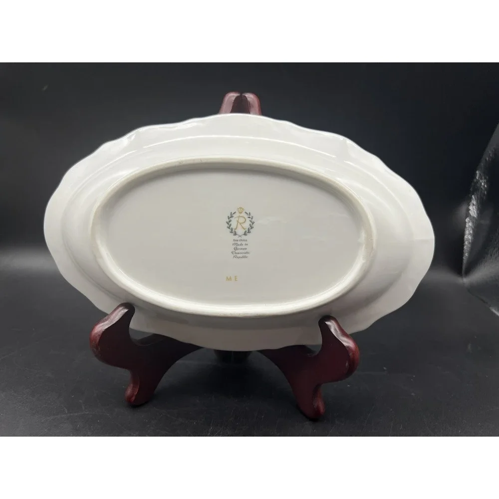 Vintage Reichenbbach Porcelain Oval Serving Dish German Democratic Republic